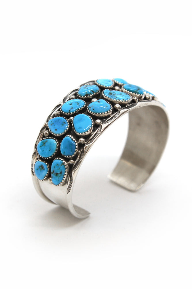 Ted Secatero Natural Kingman Turquoise Row Cuff
