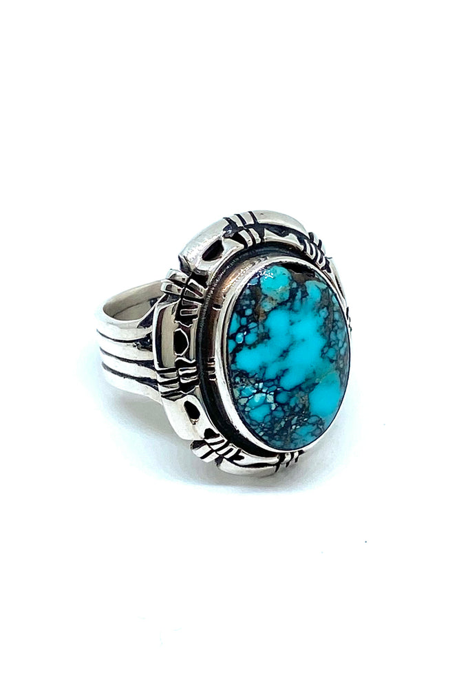 Navajo Oval Turquoise Ring (Size 9)
