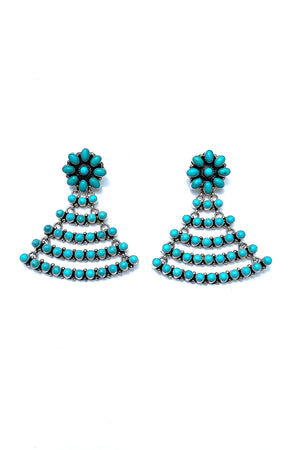 Renell Perry Turquoise Chandelier Statement Earrings