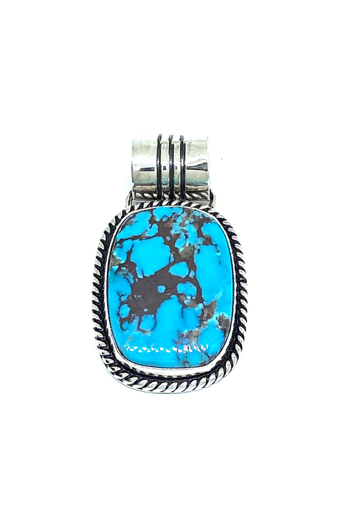Navajo Turquoise Rectangle Matrix Pendant
