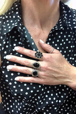Navajo Black Onyx Cluster Ring (Size 7.5)