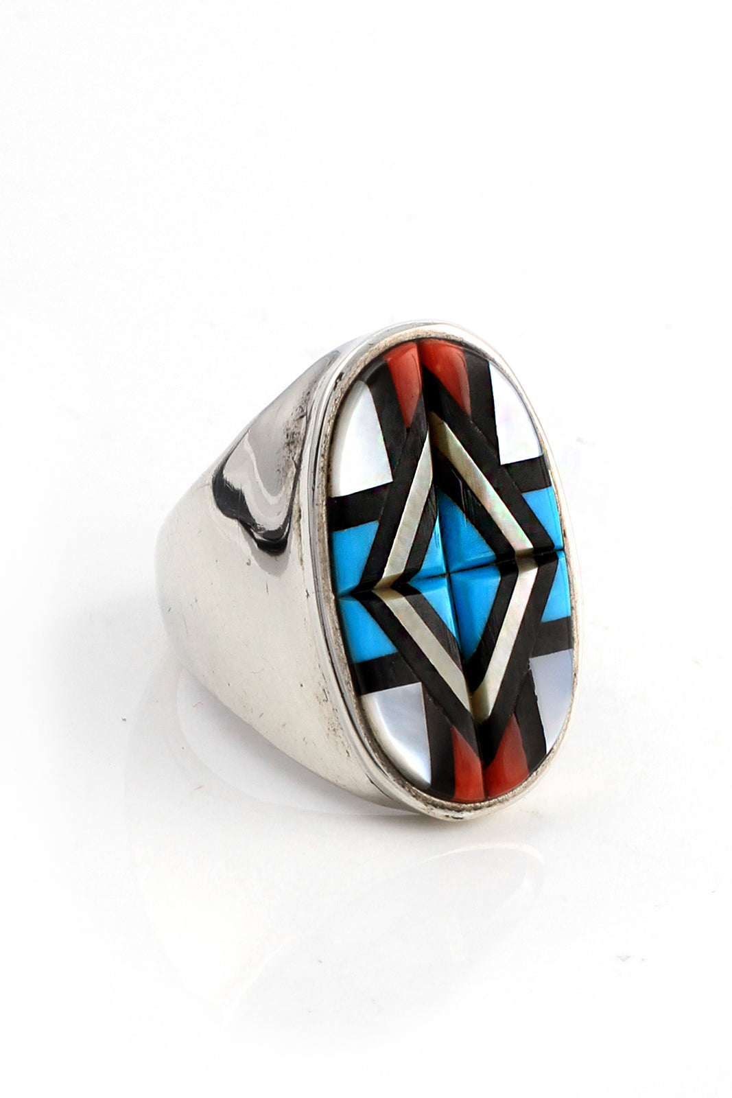 Men's Zuni Inlay Ring (Size 10) – Silver Eagle Gallery