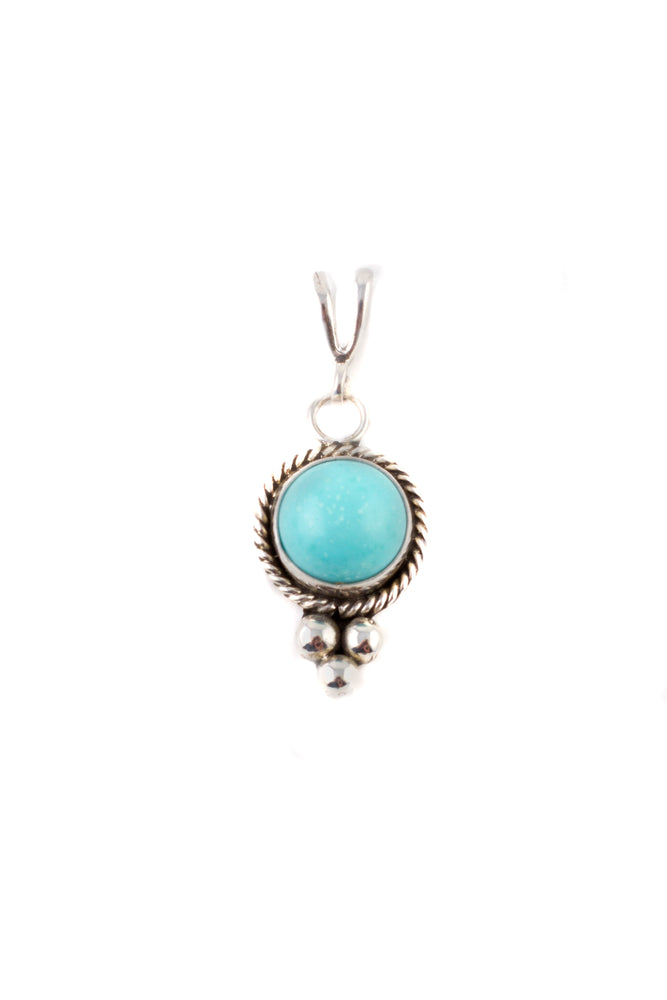 
                
                    Load image into Gallery viewer, Navajo Petite Turquoise Pendant
                
            