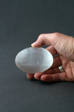 Selenite Palm Stone