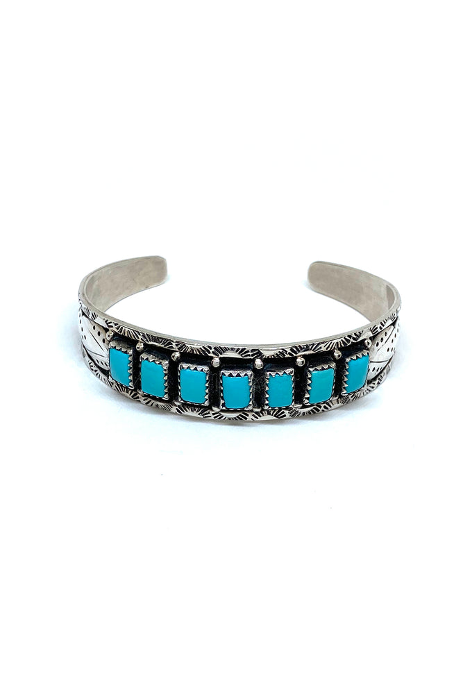 
                
                    Load image into Gallery viewer, Sleeping Beauty Turquoise Row Cuff
                
            