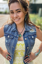 Sonoran gold turquoise 4- stone post earrings