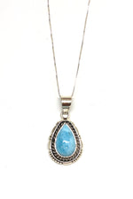 Teardrop Sterling Silver Larimar Pendant