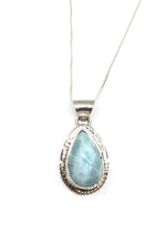 Teardrop Sterling Silver Larimar Pendant