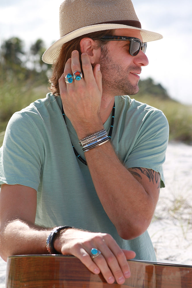 Jereme Delgarito Sterling Silver Men's Cuff – Silver Eagle Gallery