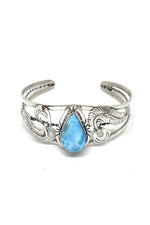 Larimar Sterling Silver Feather Cuff