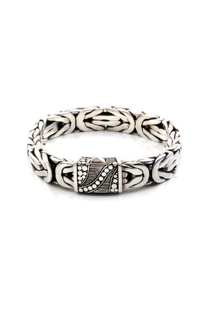 
                
                    Load image into Gallery viewer, Men’s Handcrafted Sterling Silver Bali Bracelet
                
            