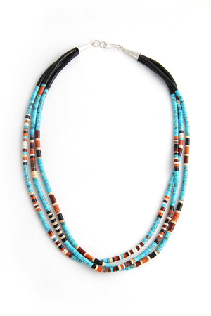 Beaded Three Strand Santo Domingo Necklace