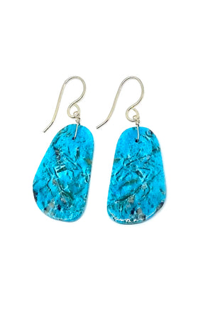 
                
                    Load image into Gallery viewer, Santo Domingo Blue Turquoise Slab Earrings
                
            