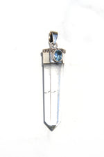 Blue Topaz and Quartz Crystal Pendant