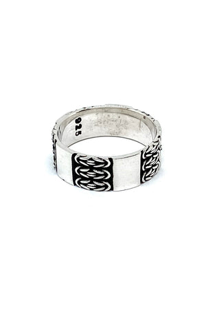 Men’s Handcrafted Sterling Silver Byzantine Ring (Size 13)