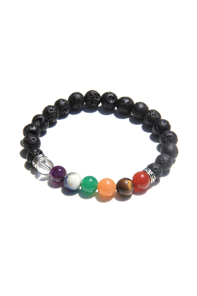 
                
                    Load image into Gallery viewer, Chakra Stone and Lava Aromatherapy Bracelet
                
            