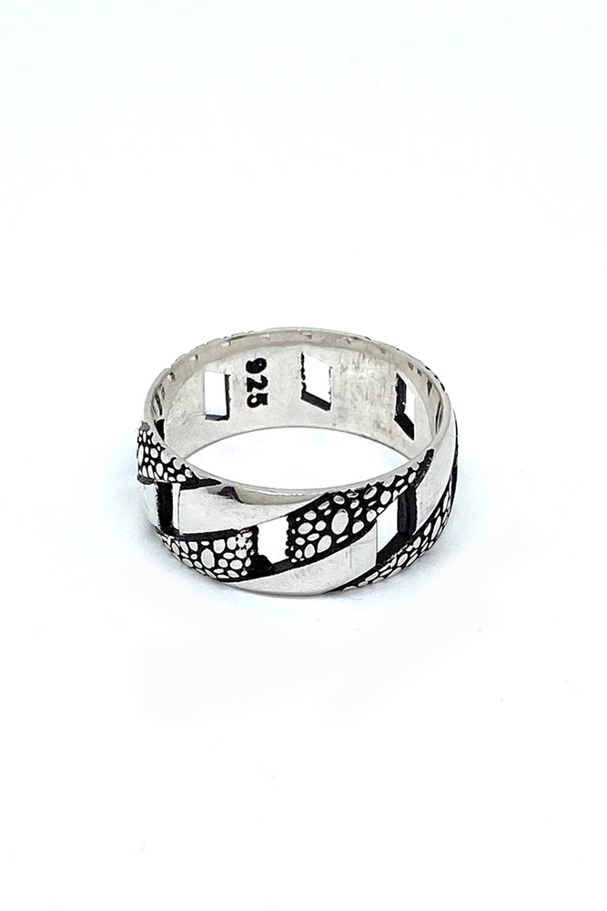 Men’s Sterling Silver Cutout Ring (Size 12)