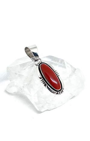 
                
                    Load image into Gallery viewer, Navajo Lonnie Willie Mediterranean Red Coral Pendant
                
            