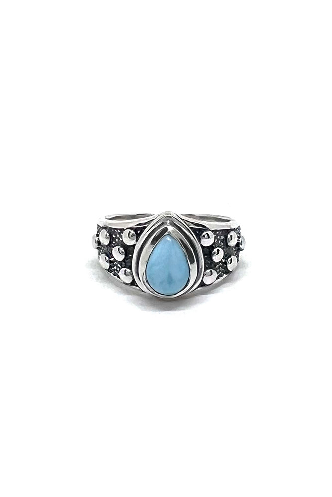 Delicate Larimar Ring (Size 7, 8)