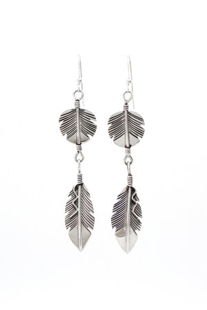
                
                    Load image into Gallery viewer, Navajo Double Feather Earrings
                
            