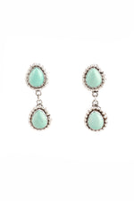 Double Stone Dry Creek White Turquoise Post Earrings