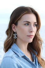 Dry Creek White Turquoise Dangle Post Earrings
