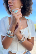 Navajo Dry Creek White Turquoise Ring (Size 8 ½)