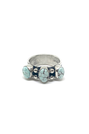 
                
                    Load image into Gallery viewer, Harry R Morgan Dry Creek White Turquoise Band (Size 9)
                
            