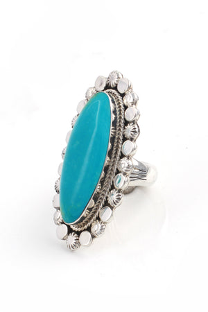 Emerson Delgarito Oval Turquoise Ring (Size 6)