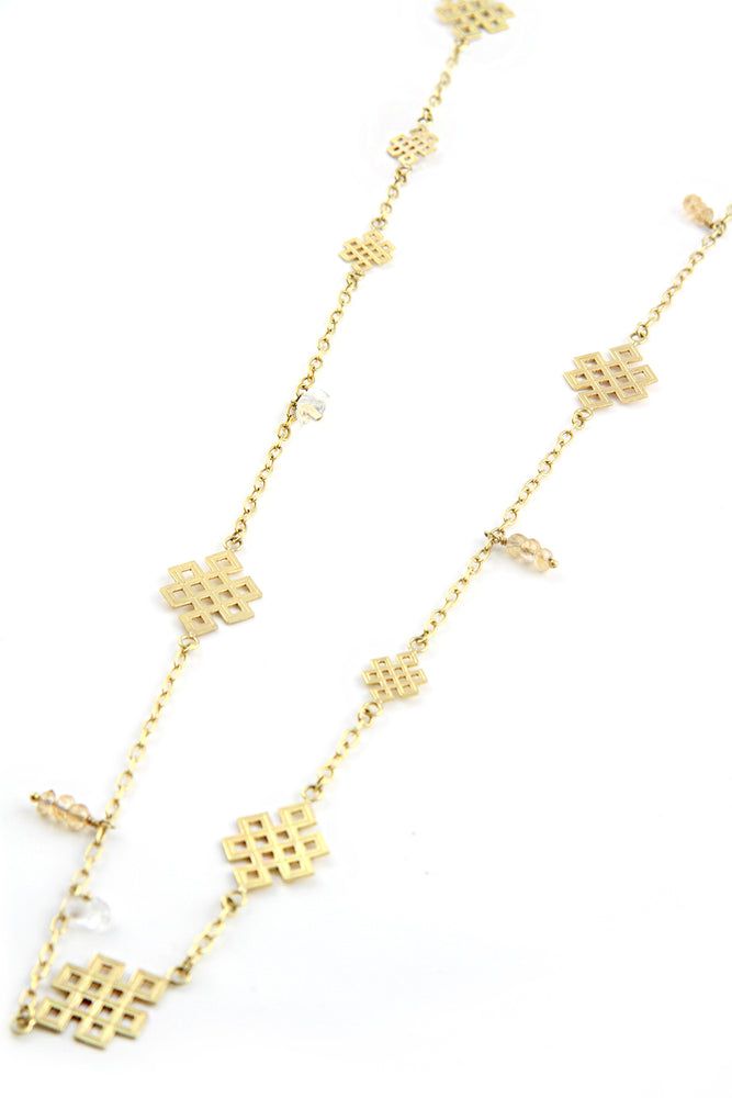 Gold Plated Endless Knot Necklace