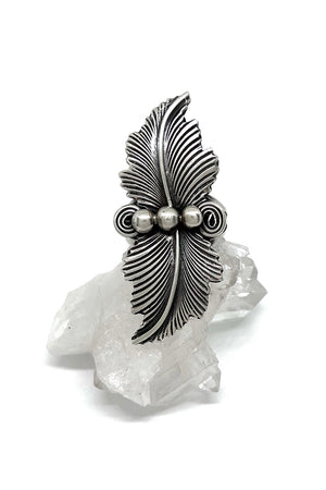 
                
                    Load image into Gallery viewer, Navajo Oxidized Sterling Silver Applique Ring (Size 7)
                
            
