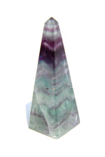 Little Green and Purple Rainbow Fluorite Obelisk