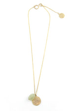 Gold Plated Aquamarine Disc Necklace from Nepal