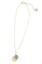 Gold Plated Labradorite Disc Necklace