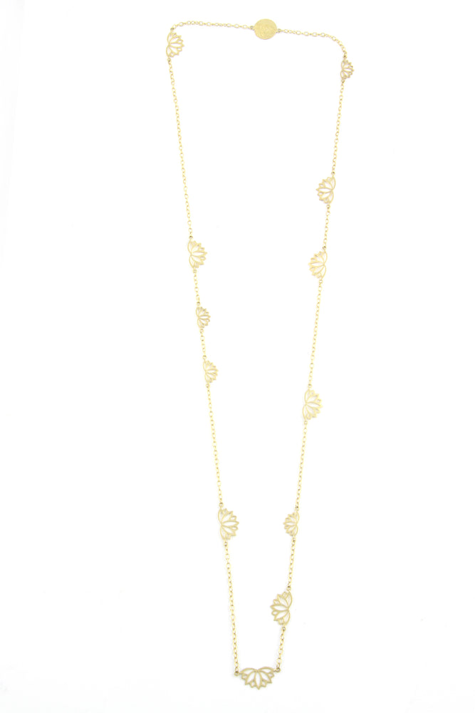 Gold Plated Lotus Flower Necklace