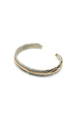 Narrow Navajo Feather Sterling Silver and Gold Cuff Bracelet