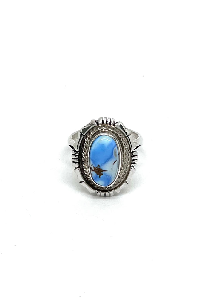 Sterling Silver Golden Hills Turquoise Ring (Size 8)