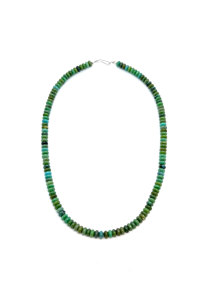 Emerald Valley Turquoise Santo Domingo Rondelle Bead Necklace