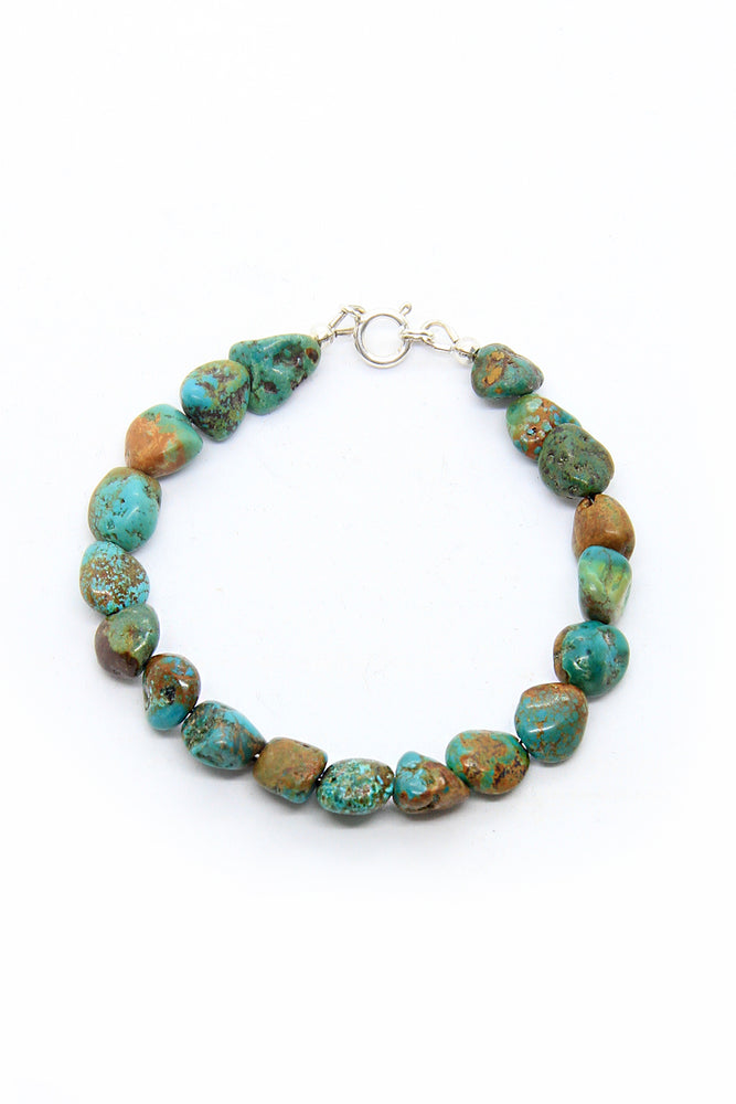 
                
                    Load image into Gallery viewer, Green Turquoise Nugget Bead Bracelet
                
            