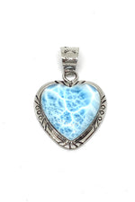 Navajo Larimar Heart Pendant