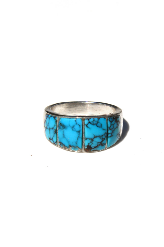 Navajo Turquoise Inlay Ring (Size 7 3/4)
