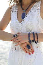 Stretchy Lapis Lazuli Bead Bracelet