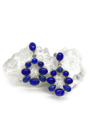 
                
                    Load image into Gallery viewer, Navajo Blue Lapis Circle Earrings
                
            