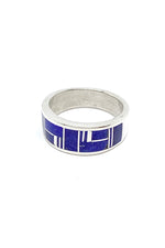 Channel Inlay Lapis Band Ring