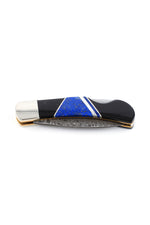 Lapis and Jet Damascus Knife