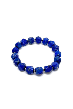 
                
                    Load image into Gallery viewer, Stretchy Lapis Lazuli Bead Bracelet
                
            