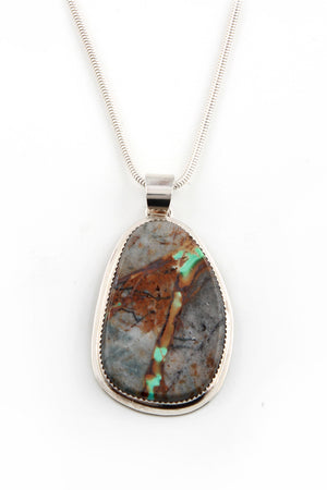 
                
                    Load image into Gallery viewer, Freeform Navajo Boulder Turquoise Pendant
                
            