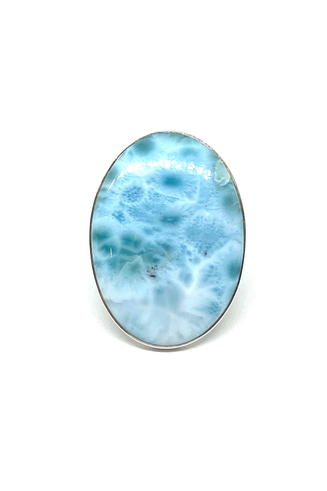 
                
                    Load image into Gallery viewer, Modern Sterling Silver Larimar Ring (Size 7 1/2 adjustable)
                
            