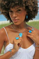 Blue Turquoise Modern Minimalist Earrings