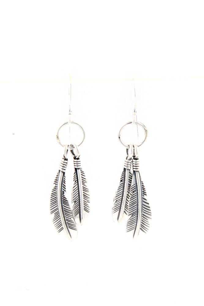 Navajo Twin Feather Earrings